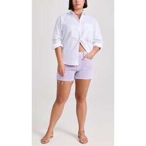 New FRAME Le Briggete Raw Shorts in Washed Lilac Women's Size 34